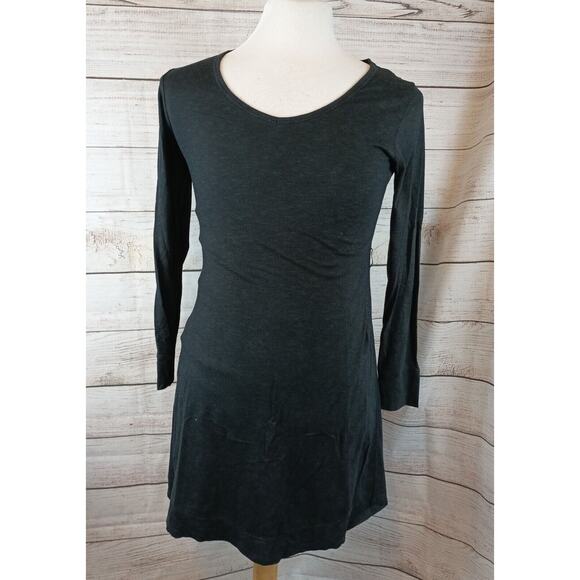 Horny Toad Womens T Shirt Mini Dress Sz M Black Long Sleeve Cotton Blend - Picture 1 of 7